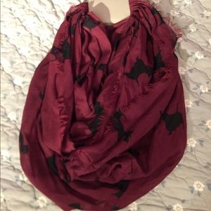 Maroon Scottie Dog Infinity Scarf